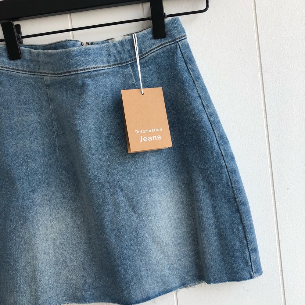 NWT Reformation Evie Denim Mini Skirt - Picture 3 of 5